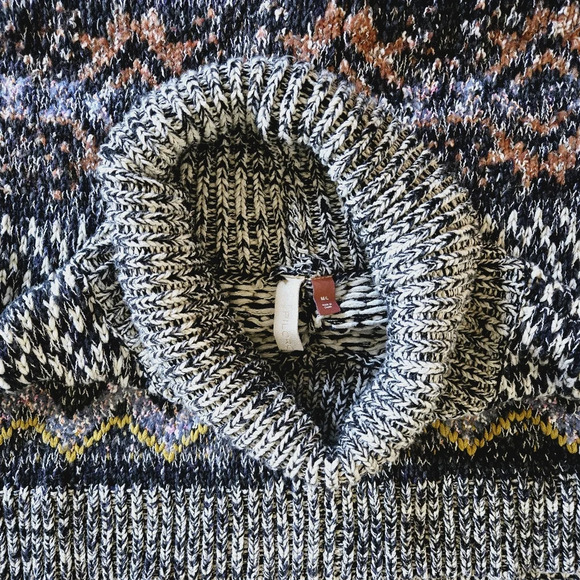 Pilcro x Anthropologie MAGDA KNIT Black Geometric Pullover Poncho Size M/L - Picture 12 of 13